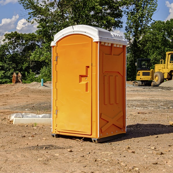 how often are the porta potties cleaned and serviced during a rental period in Long Point